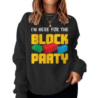 Funny Building Blocks Block Party Pre-K Men Women Kids Women Crewneck Graphic Sweatshirt - Seseable