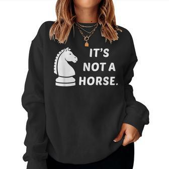 Funny Chess Knight Pieces Board Game Lover Player Horse Gift Women Crewneck Graphic Sweatshirt - Seseable