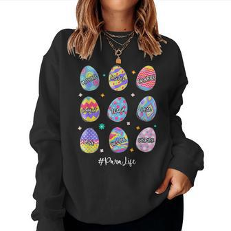 Funny Easter Eggs Para Life Teach Love Inspire Christians Women Crewneck Graphic Sweatshirt - Seseable