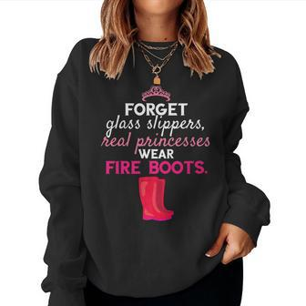 Funny Firefighter Women Fire Fighter Humorous Female Gift Women Crewneck Graphic Sweatshirt - Seseable
