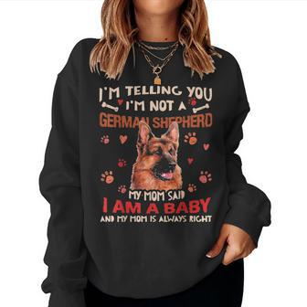 Funny German Shepherd Baby Dog Mom Mother Dogs Lover Women Crewneck Graphic Sweatshirt - Seseable
