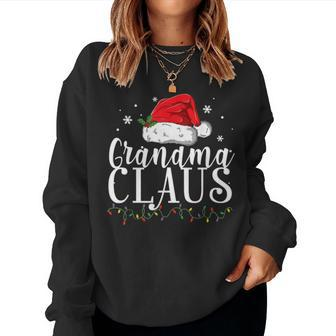 Funny Grandma Claus Christmas Pajamas Santa Gift Women Crewneck Graphic Sweatshirt - Seseable