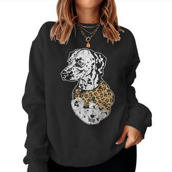 Funny Leopard Dalmatian Mom Costume Mothers Day Gift Women Crewneck Graphic Sweatshirt - Seseable