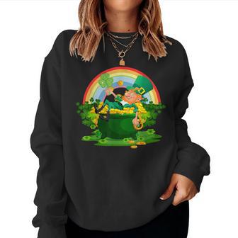 Funny Leprechaun Boys Girls Men Women St Pattys Day Humor Women Crewneck Graphic Sweatshirt - Seseable