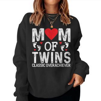 Funny Mom Of Twins Classic Overachiever Twins Mom V2 Women Crewneck Graphic Sweatshirt - Seseable