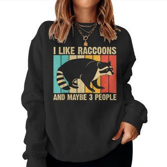 Funny Raccoon Design For Men Women Raccoon Lover Introvert Women Crewneck Graphic Sweatshirt - Seseable