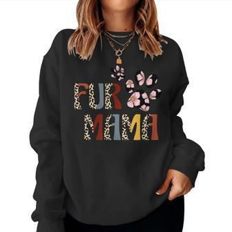 Fur Mama Leopard Prints Gift Fur Mama Women Crewneck Graphic Sweatshirt - Thegiftio UK