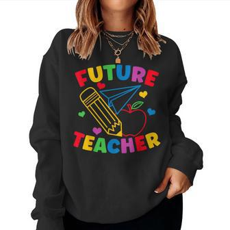 Future Teacher Cute Teaching Education Student Women Crewneck Graphic Sweatshirt - Thegiftio UK
