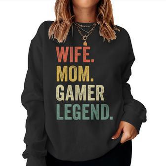 Gamer Mom Funny Wife Mom Video Game Legend Mothers Day Women Crewneck Graphic Sweatshirt - Thegiftio UK