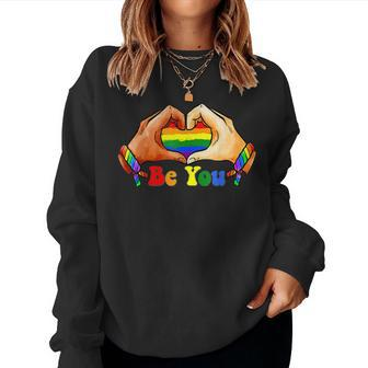 Gay Pride Clothing Lgbt Rainbow Flag Heart Unity Women Sweatshirt | Mazezy