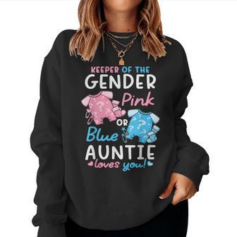 Gender Reveal Keeper Of The Gender Pink Or Blue Auntie Women Sweatshirt | Mazezy