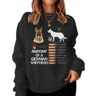 German Shepherd Dog Anatomy Mom Grandma Men Women Kids Gift Women Crewneck Graphic Sweatshirt - Seseable