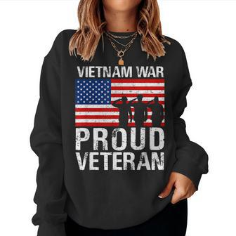 Gift For Military Men Women Proud Vietnam War Veteran Women Crewneck Graphic Sweatshirt - Seseable