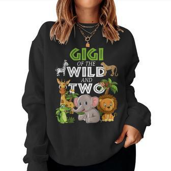 Gigi Of The Wild Two Zoo Birthday Safari Jungle Animal Women Sweatshirt | Mazezy