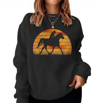 Girl Horse Riding Sunset Graphic Great Women Sweatshirt | Mazezy