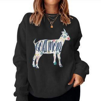 Goat Mom Cute Vintage Goat Gift For Women Or 4H Farmers Women Crewneck Graphic Sweatshirt - Seseable