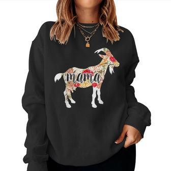 Goat Mothers Day Mama Farm Mom Lover Floral Gift Women Women Crewneck Graphic Sweatshirt - Seseable