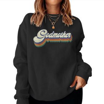 Godmother Gifts Women Retro Vintage Mothers Day Godmother Women Crewneck Graphic Sweatshirt | Seseable CA