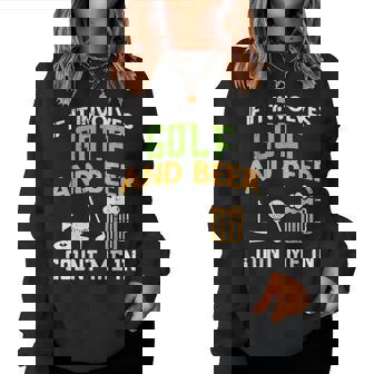 Golf And Beer Funny Drinking Golfer Dad Men Fathers Day Gift Women Crewneck Graphic Sweatshirt | Seseable CA