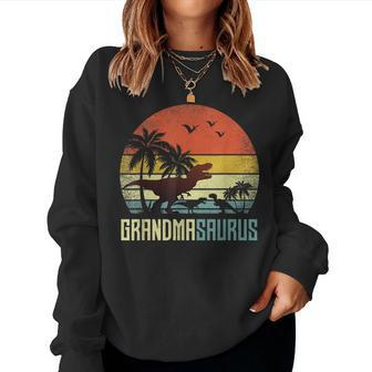 Grandma Dinosaur Grandmasaurus 2 Two Kids Women Sweatshirt | Mazezy