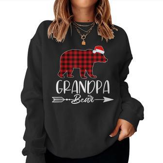 Grandpa Bear Matching Family Christmas Bear Red Plaid Women Sweatshirt | Mazezy
