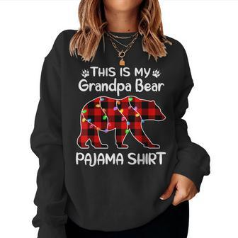 Grandpa Bear Pajama Lights Christmas For Family Women Sweatshirt | Mazezy