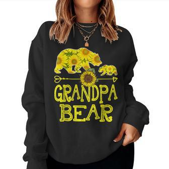 Grandpa Bear Sunflower Mother Father Women Sweatshirt | Mazezy