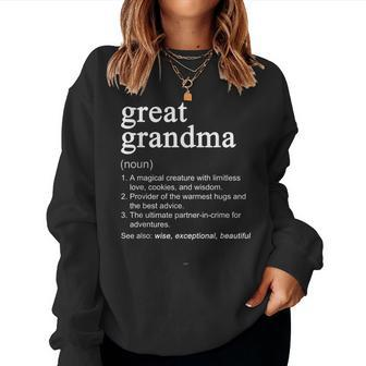 Great Grandma Definition Women Sweatshirt | Mazezy