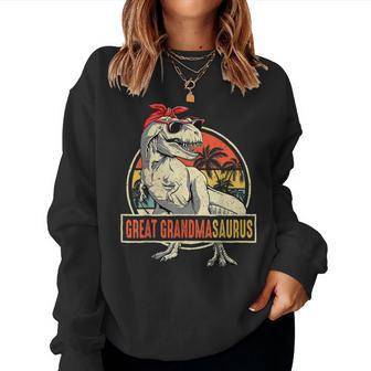 Great Grandmasaurus T Rex Dinosaur Grandma Saurus Family Women Sweatshirt | Mazezy