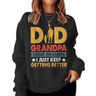 Great Grandpa For Fathers Day Dad From Son Daughter Women Sweatshirt | Mazezy