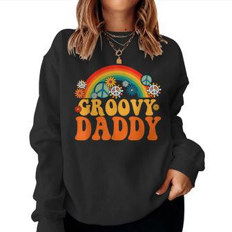 Groovy Daddy Tie Dye Hippie Rainbow Matching Family Women Sweatshirt | Mazezy UK