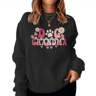 Groovy Dog Grandma Owner Mama Grandma Dog Lovers Women Sweatshirt | Mazezy