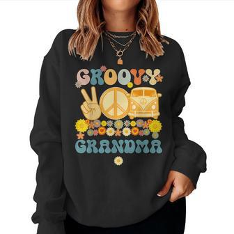 Groovy Grandma Retro Matching Family Baby Shower Mothers Da Women Sweatshirt | Mazezy