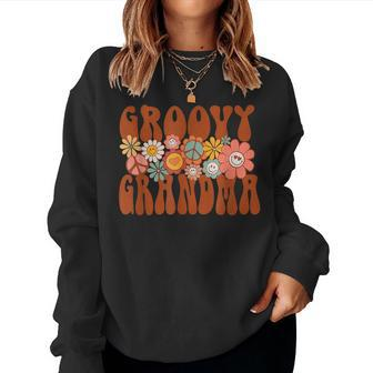 Groovy Grandma Retro Matching Family Baby Shower Women Sweatshirt | Mazezy