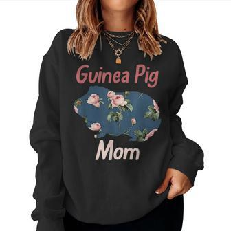 Guinea Pig Mom Floral Cavy Mothers Day Gift Women Cute Pet Women Crewneck Graphic Sweatshirt - Seseable