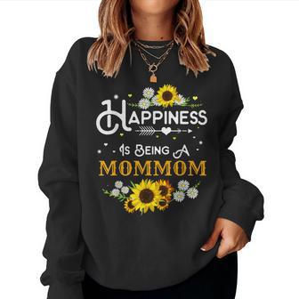 Happiness Is Being A Mommom Mothers Day Gift Women Crewneck Graphic Sweatshirt - Thegiftio UK