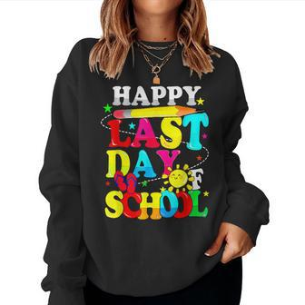 Happy Last Day Of School Students Teachers End Of The Year Women Sweatshirt | Mazezy
