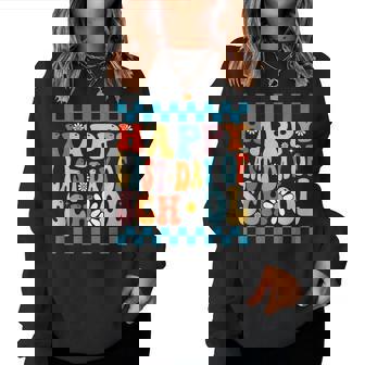 Happy Last Days Of School Teacher Kids Retro Groovy Last Day Women Sweatshirt | Mazezy