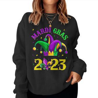 Happy Mardi Gras 2023 Jester Outfit Kids Girl Boy Men Women Women Crewneck Graphic Sweatshirt - Seseable