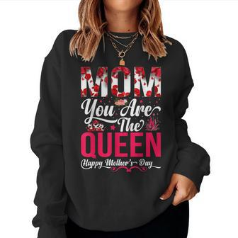 Happy Mom You Are The Queen Floral Graphic Women Sweatshirt | Mazezy