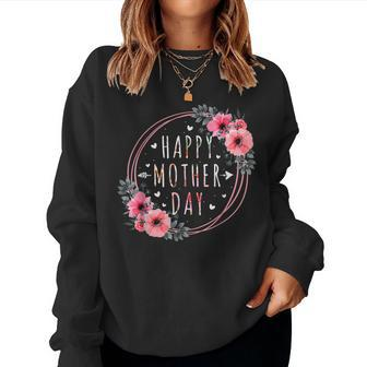 Happy Mothers Day 2023 Cute Floral For Women Mom Grandma Women Crewneck Graphic Sweatshirt - Thegiftio UK
