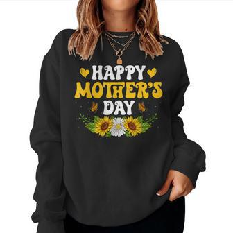 Happy Mothers Day 2023 For Mom Cute Floral Mothers Day Women Crewneck Graphic Sweatshirt - Thegiftio UK