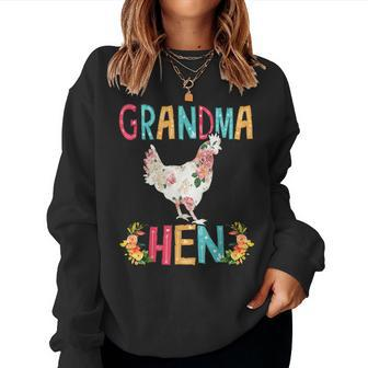Happy Mothers Day Proud Grandma Floral Chicken Hen Lover Women Crewneck Graphic Sweatshirt - Thegiftio UK