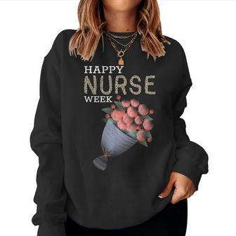 Happy National Nurse Week 2023 Nurse Appreciation Week Women Crewneck Graphic Sweatshirt - Thegiftio UK