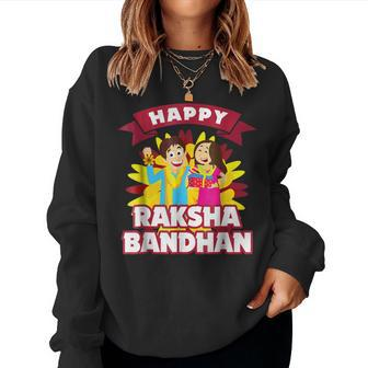 Happy Raksha Bandhan Brother And Sister Rakhi Women Sweatshirt | Mazezy