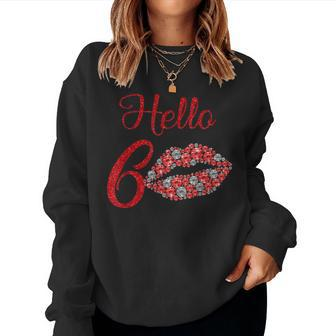 Womens Hello 60 Costume 60 Years Old Lips 60Th Birthday Women Sweatshirt | Mazezy