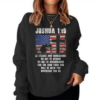 Holy Bible Verse Patriotic Christian Gift Usa Flag Prayer Women Crewneck Graphic Sweatshirt - Seseable