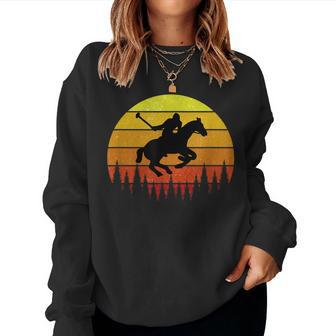 Horse Polo Retro Vintage Sunset 80S For Men Women Kids Women Sweatshirt | Mazezy