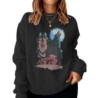 Hunters Wolf Owl Costume House-Kid Friends Family Women Sweatshirt | Mazezy