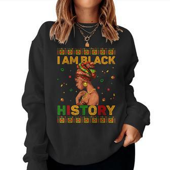 I Am Black History Month Black Queen Bhm Pride Melanin Women V2 Women Crewneck Graphic Sweatshirt - Seseable